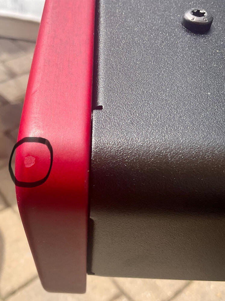 Small Blem Mark Underneath Wood Side Panel Small Blem Mark Underneath Wood Side Panel